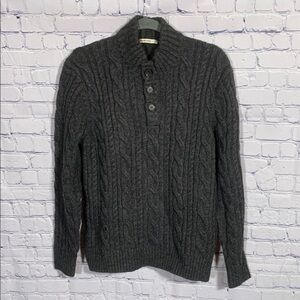 Marine Layer Mens Hayes Fisherman's Sweater Dark Gray Size S New England Coastal